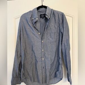American Eagle Outfitters Chambray Blue Casual Shirt